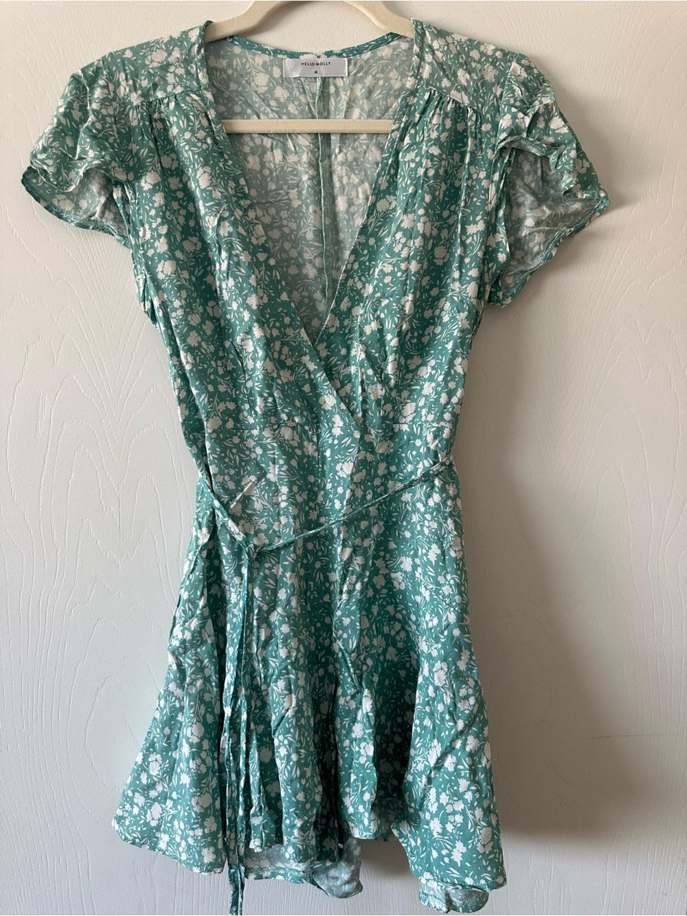 Green Floral Wrap Romper